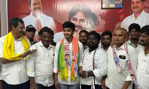 Vasantha Krishna Prasad visits Jana Sena office in Mylavaram