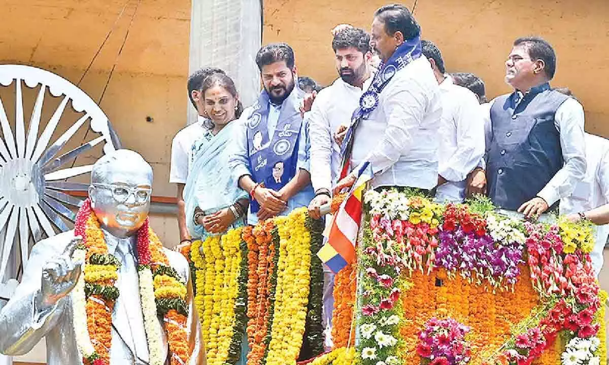 Hyderabad: CM Revanth Reddy pays tributes to Dr Ambedkar