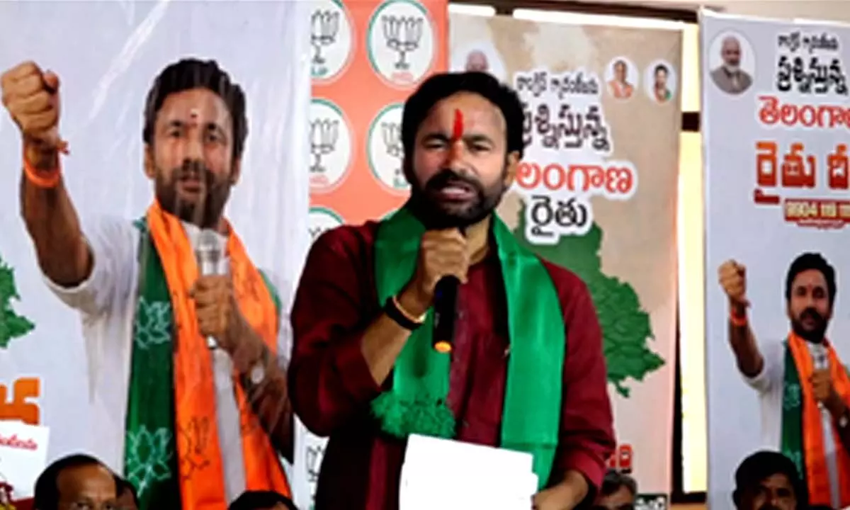 Telangana: Kishan Reddy stages protest over unfulfilled guarantees to farmers