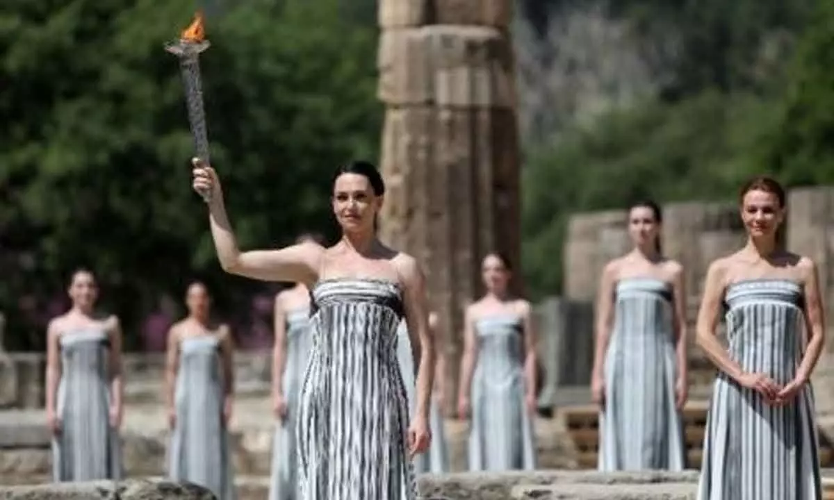 Olympic Flame for Paris 2024 lit in ancient Olympia
