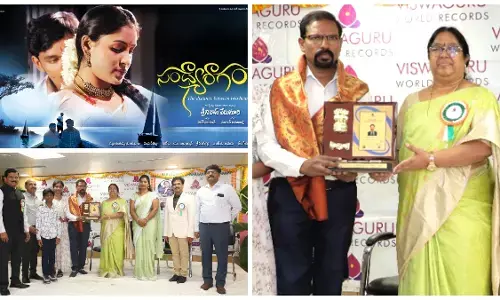 Sandhyaragam’ director Srinivas Nedunuri gets honoured at Ugadi Awards held by Viswaguru World Records