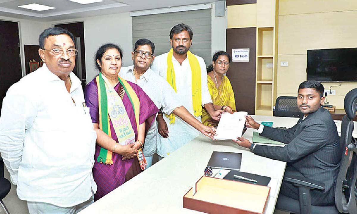 Adireddy Srinivas files nomination