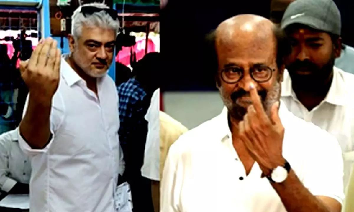 Ajith Kumar shows up to vote 30 minutes before time; Rajini stresses dignity in voting