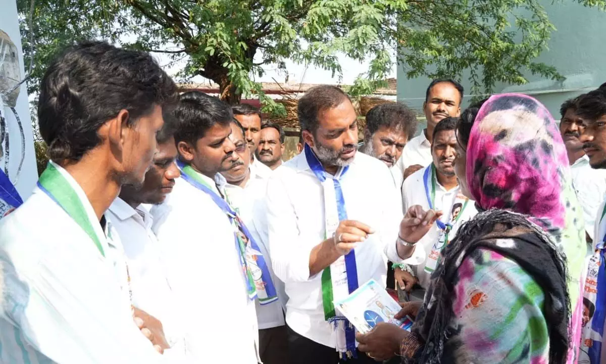 YSR Congress MLA candidate B.S. Maqbool urges voters to support CM Jagans efforts in education sector
