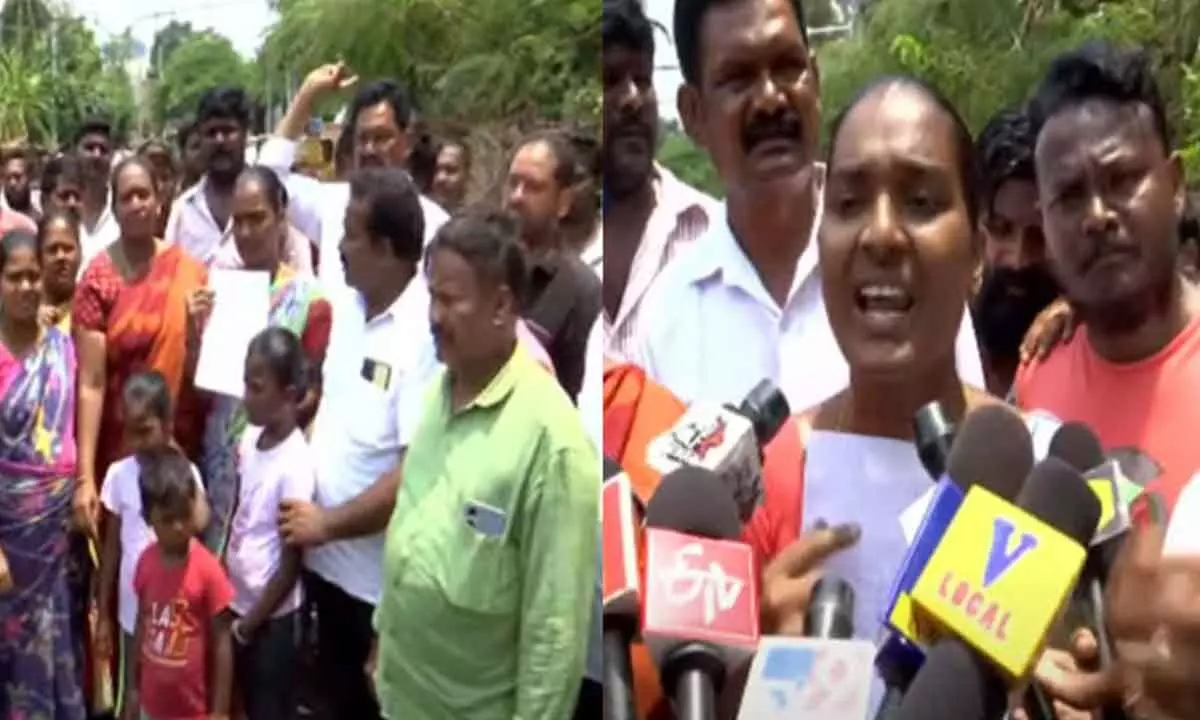 Tension grips at Vijayawada CP office amid Vaddera colony residents protest