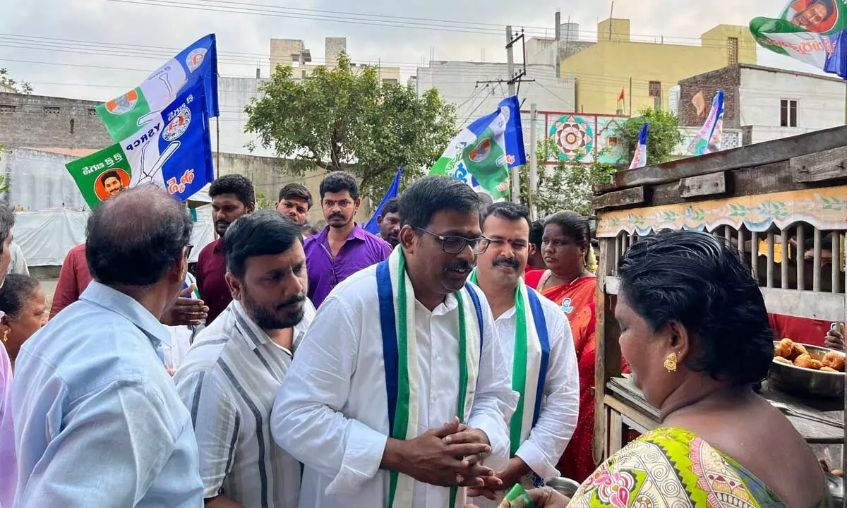 MLC Ruhulla and Velampally Ramakrishna Campaign for YSRCP Candidate in 62nd Division