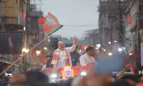 Amit Shah attends roadshow in Assam