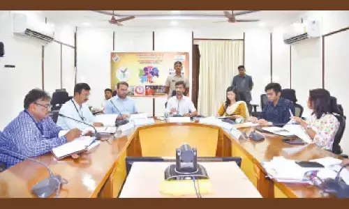 District Collector and Election Returning Officer Vinod Kumar reviewing home voting and postal ballot arrangements in Anantapur on Sunday