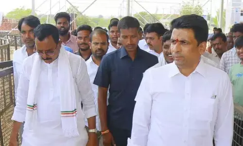 Congress leaders who have completed the arrangements for the Chief Ministers public meeting