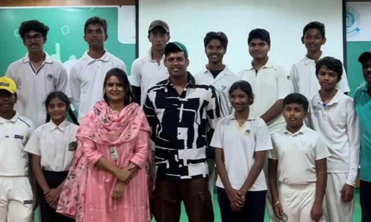 Cricketer Shivil Kaushik makes a splash at Pallavi Intl School