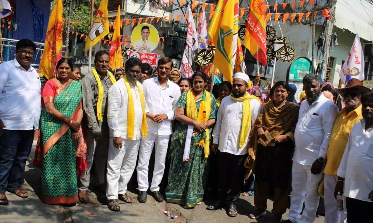 BJP and Jana Sena Conduct Door-to-Door Campaign in Vijayawada