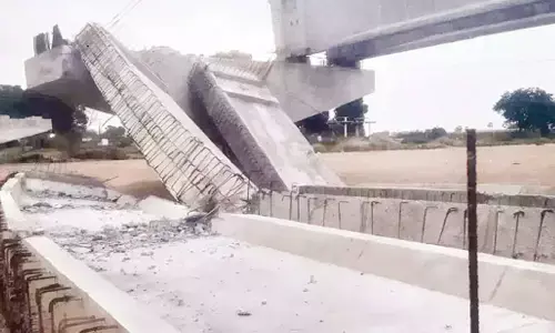 Under-construction bridge collapses in Peddapalli