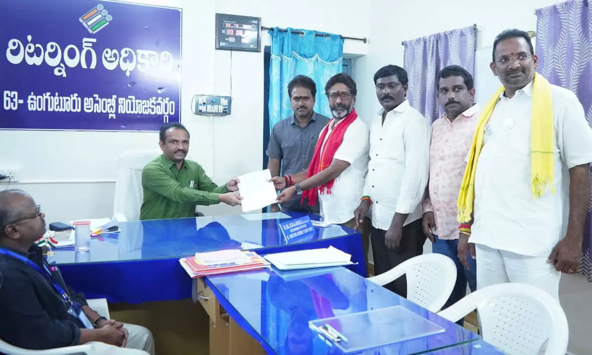 Patsamatla Dharmaraju files 4th set of nomination papers as Jana Sena candidate for Ungutur Assembly Constituency