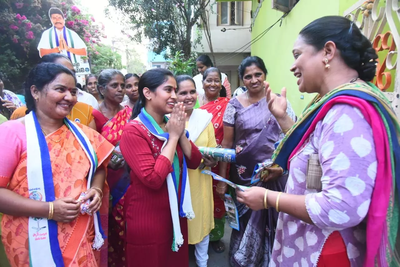 YSRCP Candidate Velampalli Srinivasa Raos Daughter Leads Campaign for Fathers Victory