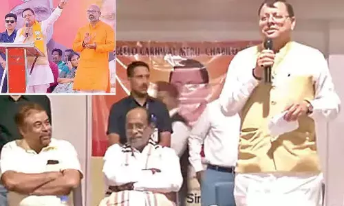 Hyderabad: Time has come to uproot corrupt and dynastic parties says Pushkar Singh Dhami