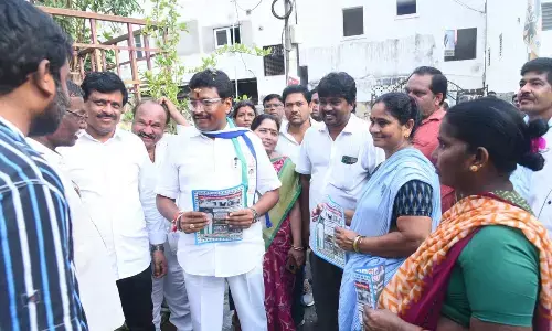 Velampalli Srinivasa Rao Seeks Votes in 61st Division, Slams Opposition Parties