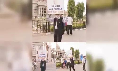 ‘Petrol Uncle’ sets on foot to create voting awareness in Bengaluru