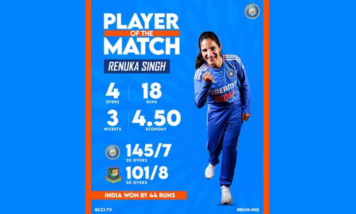 Yastika, Renuka Thakur star in India’s 44-run win over Bangladesh in T20I series opener