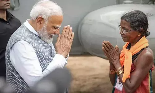 Prime Minister Narendra Modi during his visit to Karnataka to campaign for Lok Sabha elections, in Uttara Kannada