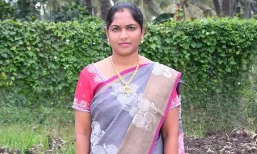 Kunuku Hema Kumari, sarpanch of Pekeru village in West Godavari district