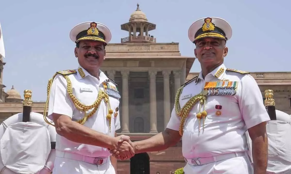 Admiral Tripathi takes charge as new Navy Chief