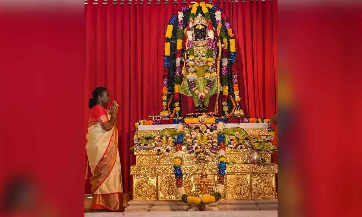 Prez Murmu pays obeisance at Ram temple in Ayodhya