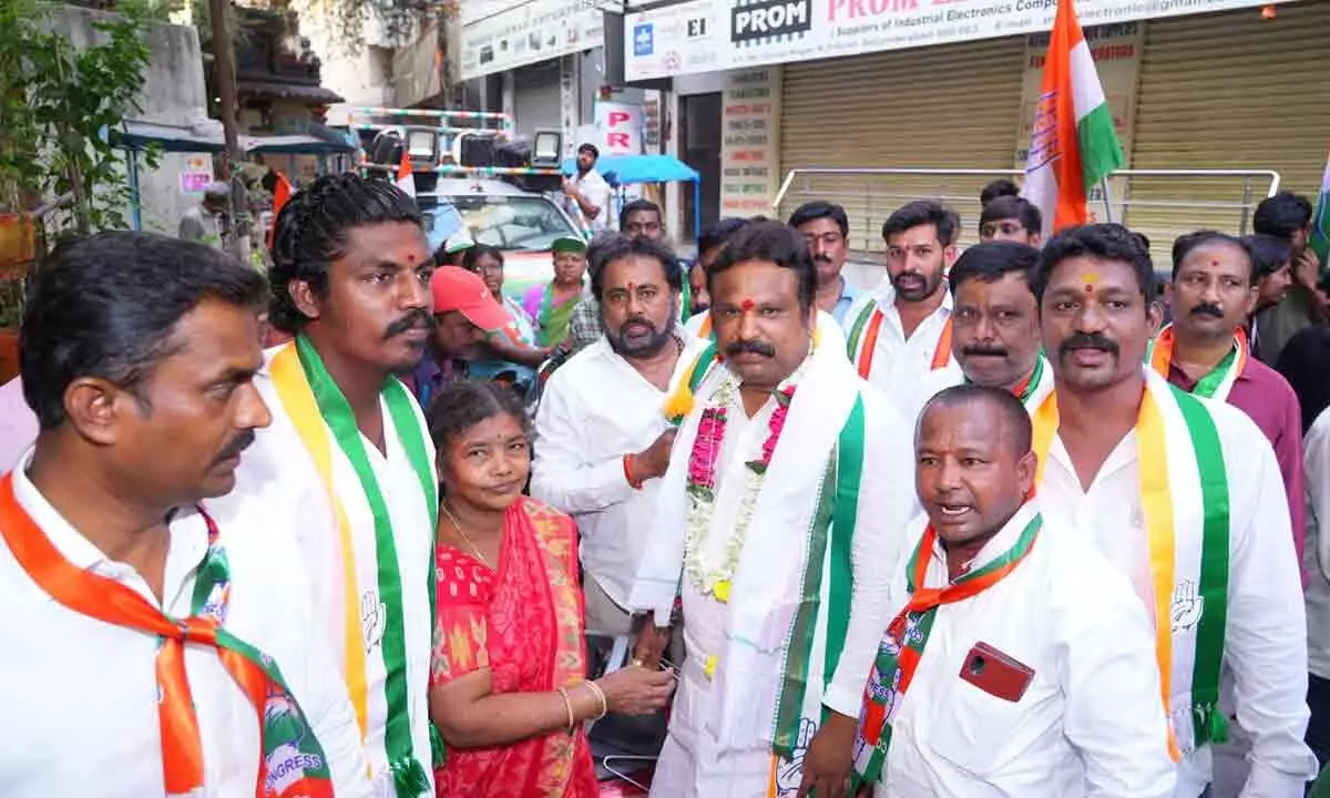 Cantonment Congress MLA Candidate conducts house to house campaign in Shivaji Nagar and Kummari Guda