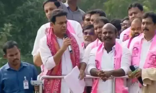 KTR campaigns in Siricilla, Orders Installation of Drinking Water in Siricilla