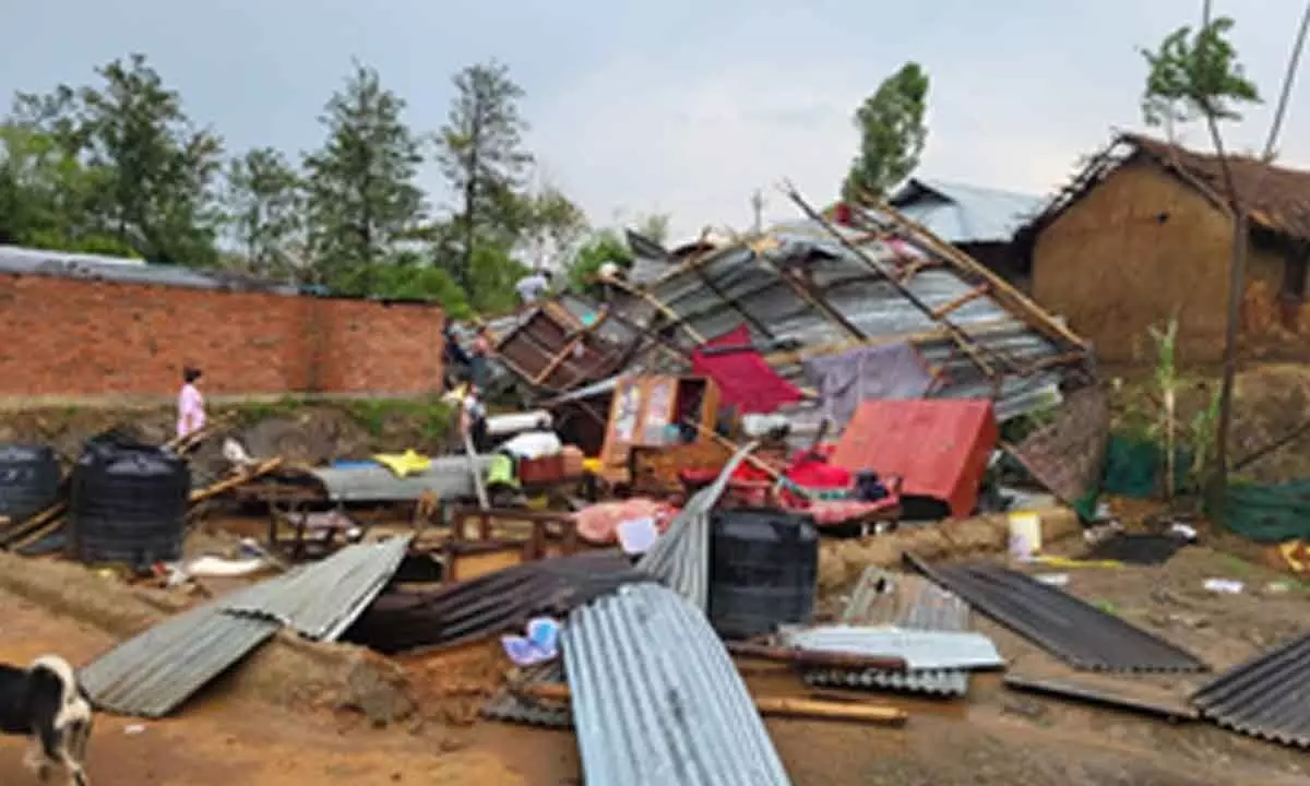 Rains, with hailstorm and strong winds, wreak havoc in parts of Manipur
