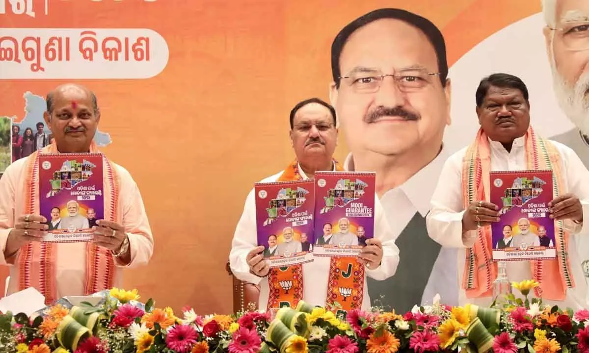BJP chief Nadda releases manifesto for Odisha polls