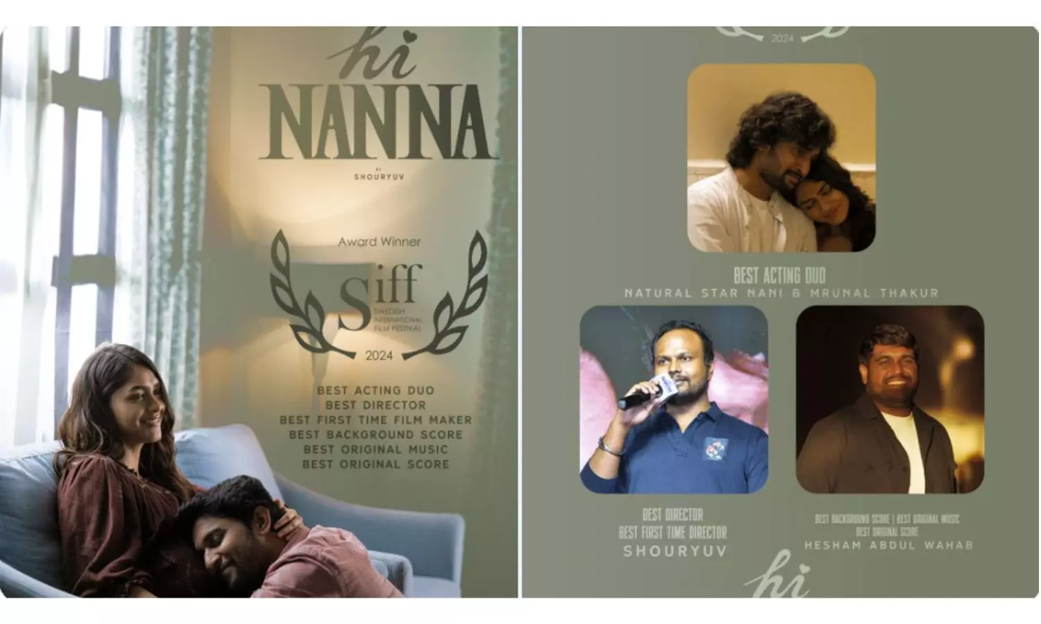 Natural Star Nani Hi Nanna continues triumphant run with awards at Swedish Film Festival