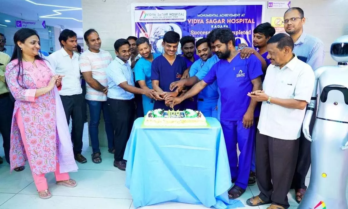 Kadapa: Vidya Sagar Hospital celebrates milestone of 100 robotic knee surgeries