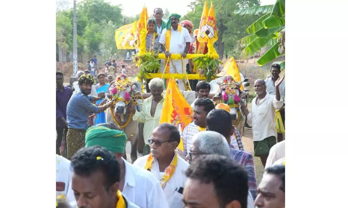 NDA Candidate Kavya Krishna Reddy Receives Grand Welcome in Chaudhary Palem Village