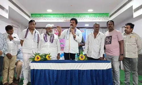 YSRCP North constituency candidate KK Raju speaking at a meeting held in Visakhapatnam  on Tuesday