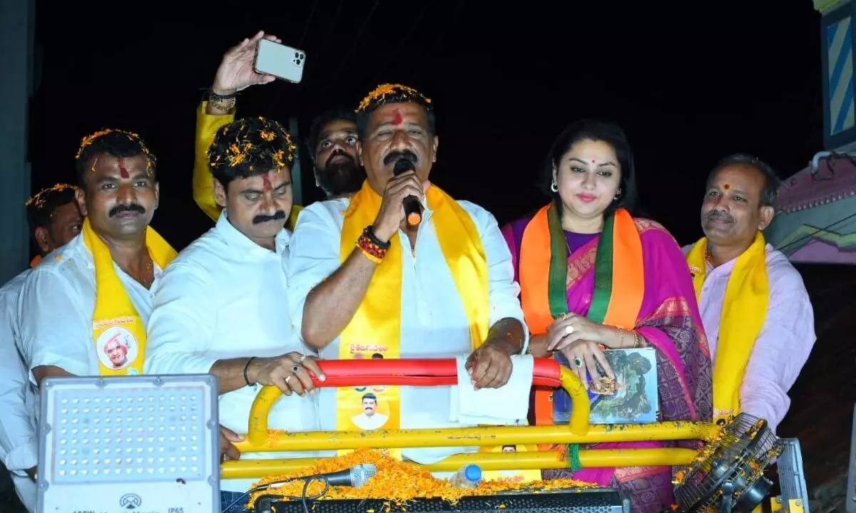 Ganta Srinivasa Raos Election Campaign Gathers Momentum in Home Village of YSRCP MPP
