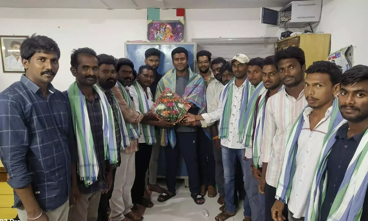 Youth from Rama Rao Gudem Village Extend Support to YCP Candidate Karumuri Sunil Kumar