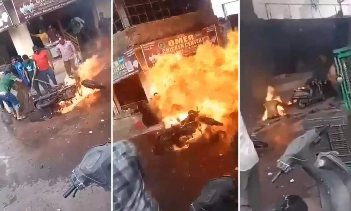 10 sustain burn injuries in motorcycle blast