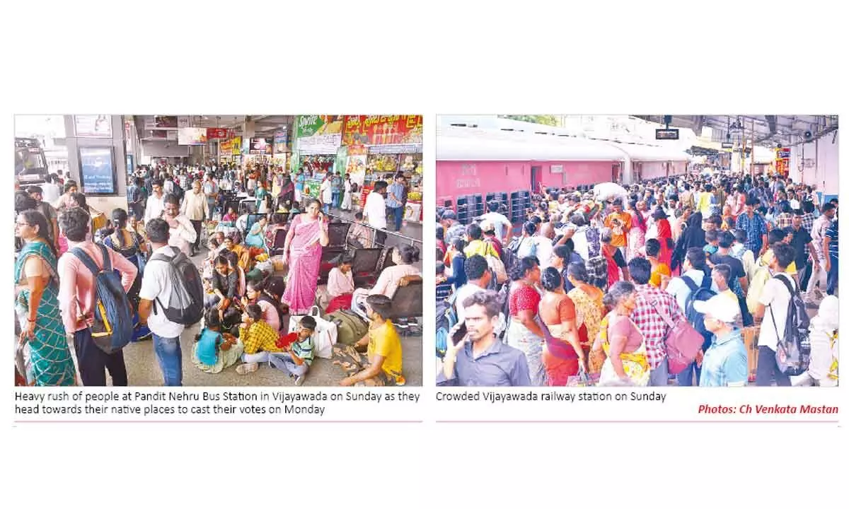 Vijayawada: Bus terminals, rly stations crowded as people head to hometowns