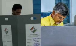 AP CM YS Jaganmohan Reddy exercised his franchise in Pulivendula and TDP chief N Chandrababu Naidu,  N Bhuvaneswari,  N Lokesh, N Brahmani exercised their right to vote at Undavalli polling booth