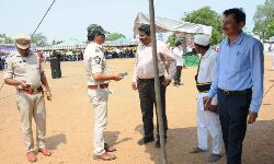 Police security and medical assistance arranged at polling stations in Srikakulam city