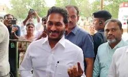 Chief minister Jaganmohan Reddy exercised his franchise in Kadapa district Chief minister Jaganmohan Reddy exercised his franchise in Kadapa district