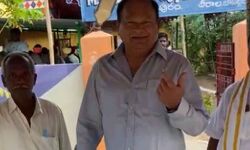 Chirala MLA and father of YSRCP candidate at Chirala, Karanam Balarama Krishnamurthy utilized his right to vote at Polling Booth 132 in Ramakrishnapuram of Chirala. Chirala MLA and father of YSRCP candidate at Chirala, Karanam Balarama Krishnamurthy utilized his right to vote at Polling Booth 132 in Ramakrishnapuram of Chirala.