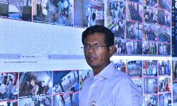 Prakasam district election officer and collector AS Dinesh Kumar monitoring polling across the state from Command and Control Centre in the collectorate in Ongole Prakasam district election officer and collector AS Dinesh Kumar monitoring polling across the state from Command and Control Centre in the collectorate in Ongole