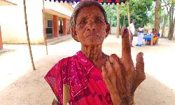 79 Years old Polamma at Parvathipuram poling station