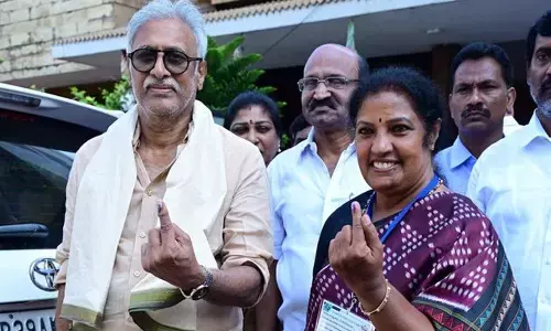 Purandeswari, Minister Venugopala Krishna, Rudra Raju cast their votes