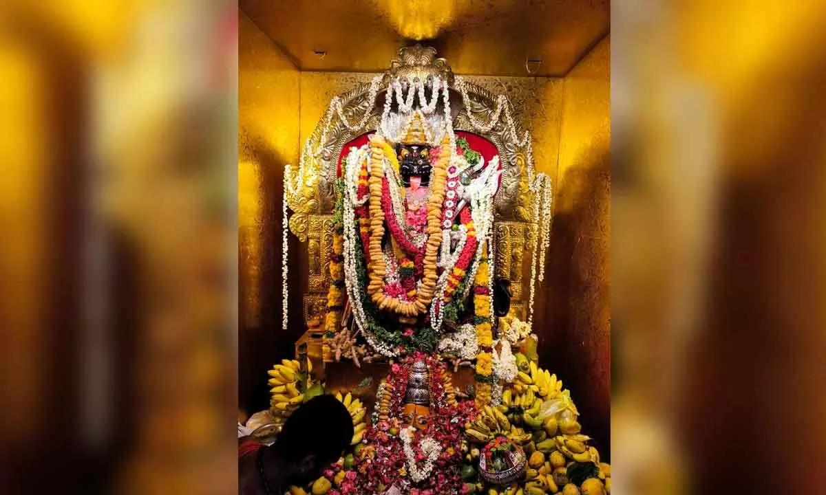 Special pujas were performed to goddess Pratyangira Devi at Saiva Kshetram at Tallayapalem on Wednesday