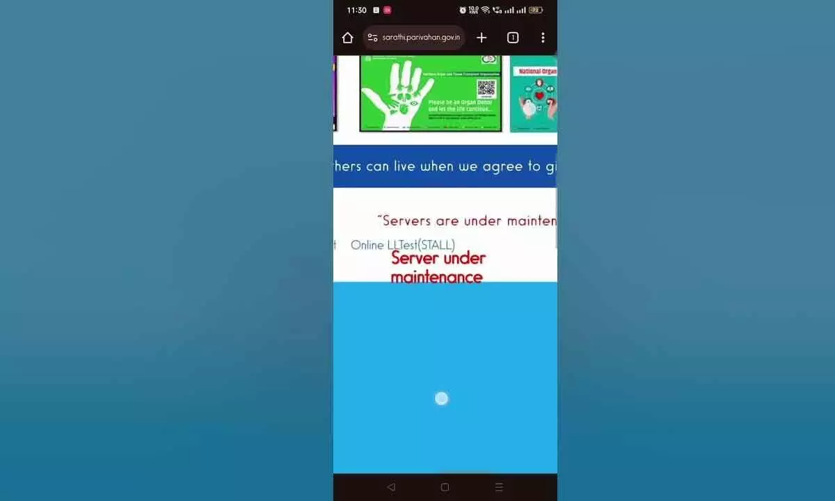 Sarathi Portal under maintenance
