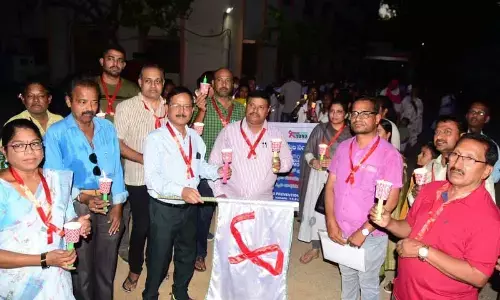 DM&HO Dr Nagaraju participating in a rally at district health office in Kadapa on Sunday