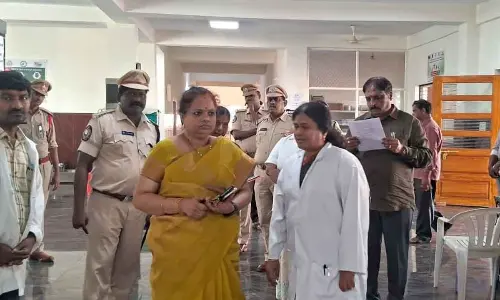 District 9th Additional Judge M Madhuri and DLSA Secretary K Prakash Babu visiting the Central Jail in Rajamahendravaram on Sunday