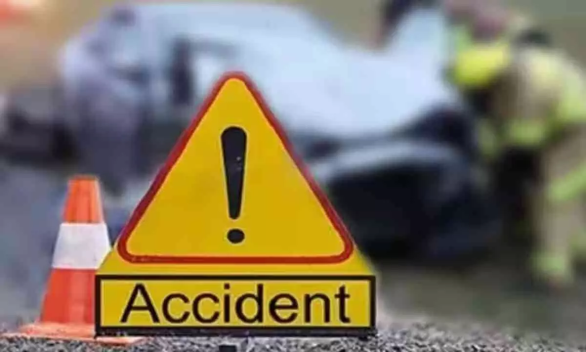 Four Injured in Car Crash near Paladugu of Khammam